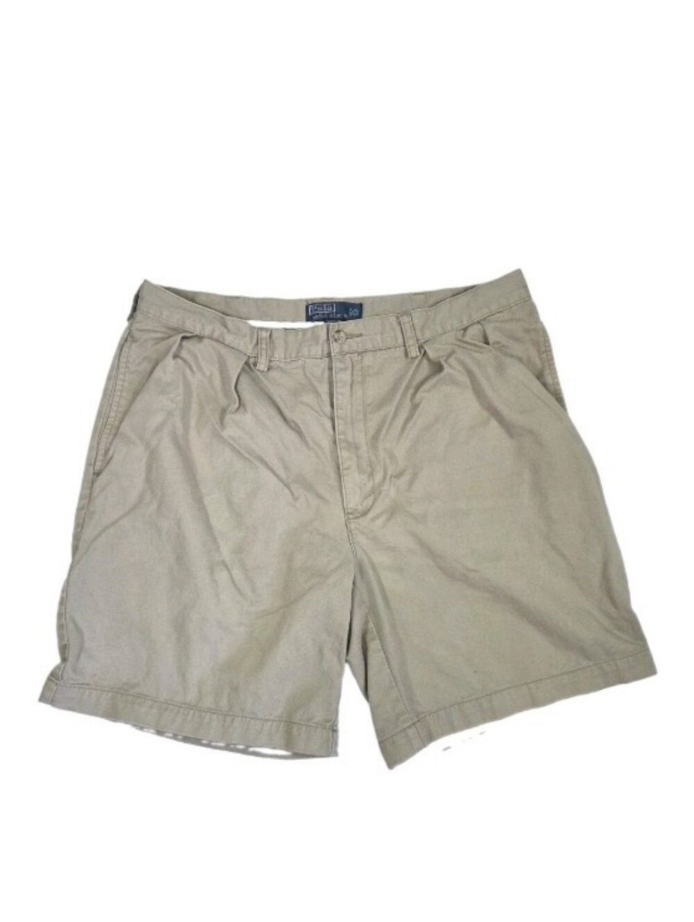 Polo Ralph Lauren Vintage Tyler Pleated Chino Shorts Mens Size 38 Beige Preppy